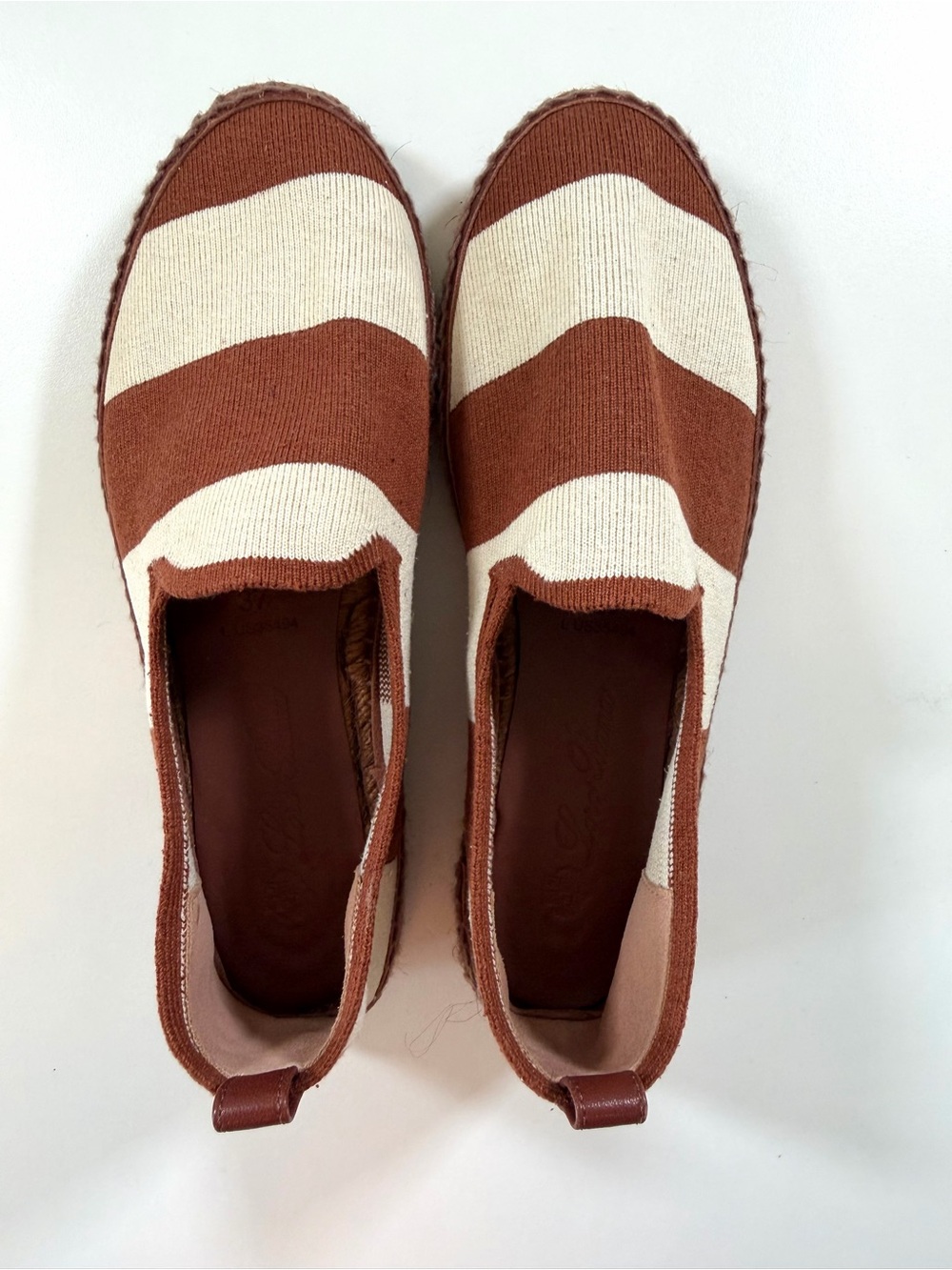 Loro Piana Seaside Walk Canvas Espadrilles Brown Cream Striped EU 37 - Picture 4 of 17